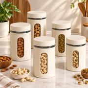 Window Airtight Kitchen Storage Containers | BPA-Free Jars for Dry Fruits, Snacks, Tea & Coffee