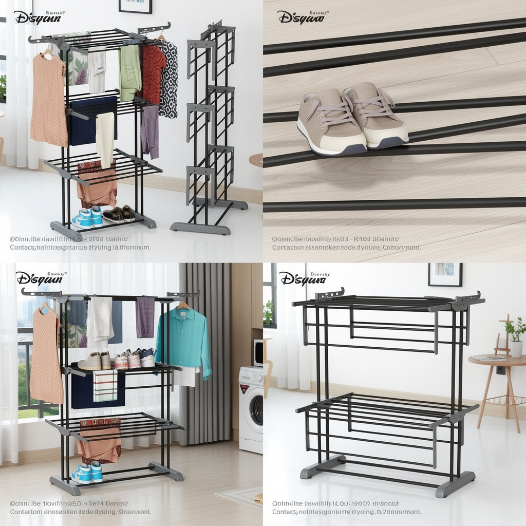 Premium Stainless Steel FoldDry 3-Tier Clothes Drying Rack