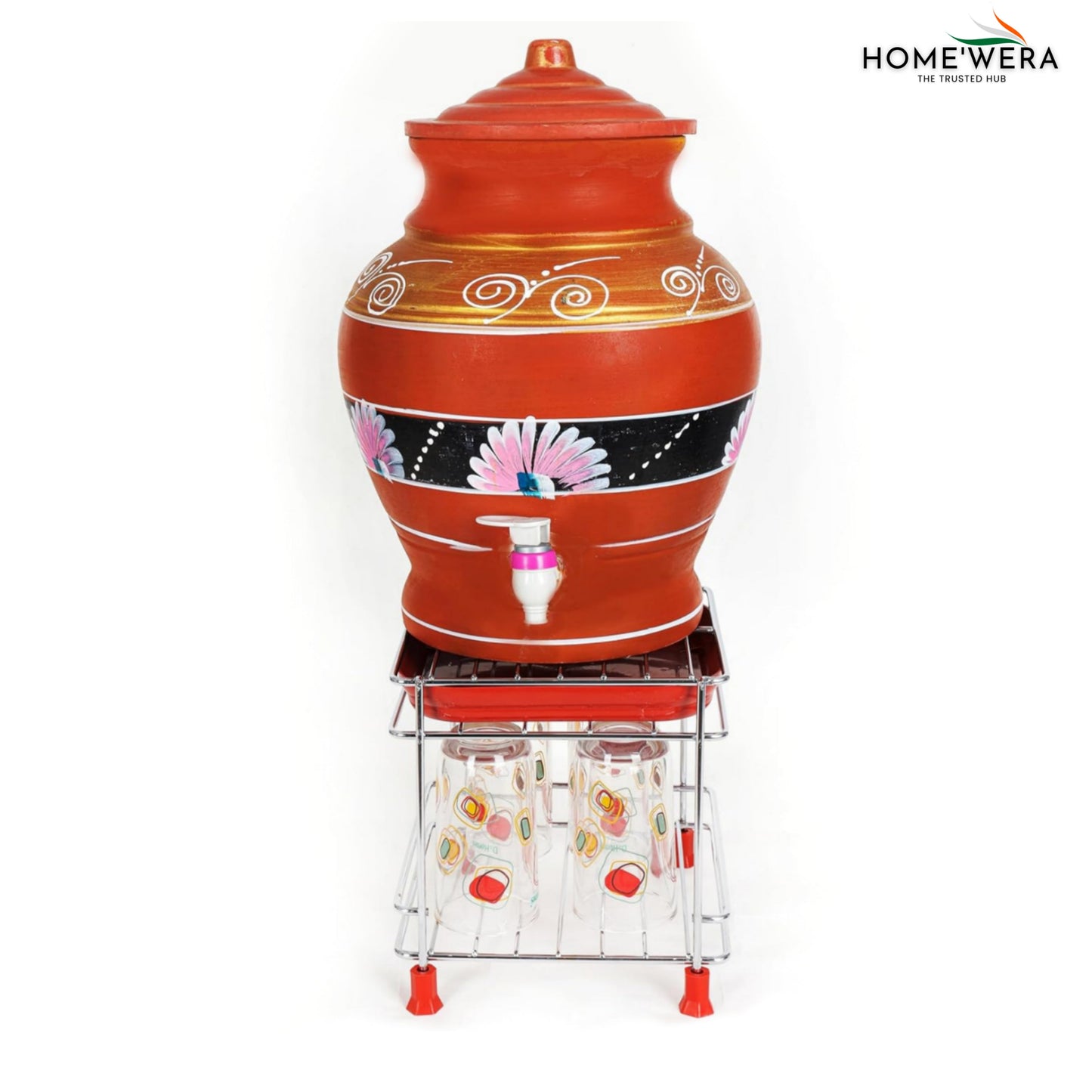 Stainless Steel Matka Stand With Dispenser Tray