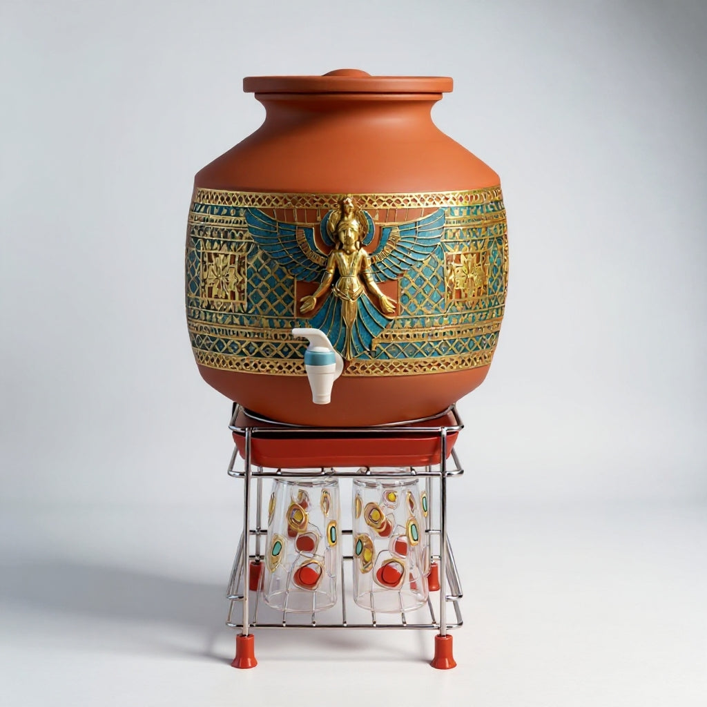 Stainless Steel Matka Stand With Dispenser Tray