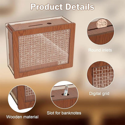 Eco-Friendly Wooden Savings Box