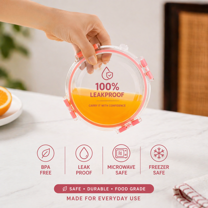 Multi-Purpose Leakproof Food Storage Container + Set of 3