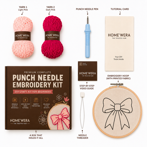 Premium Complete Punch Needle Embroidery Kit – Perfect DIY Gift