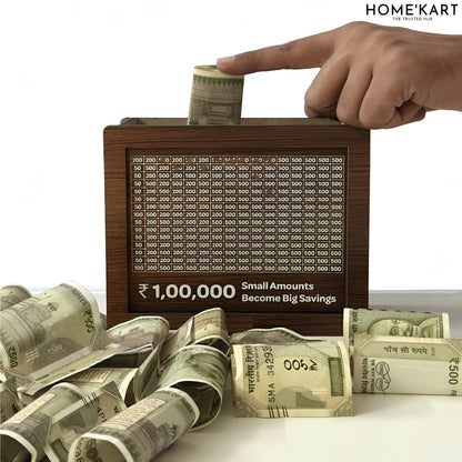 Eco-Friendly Wooden Savings Box