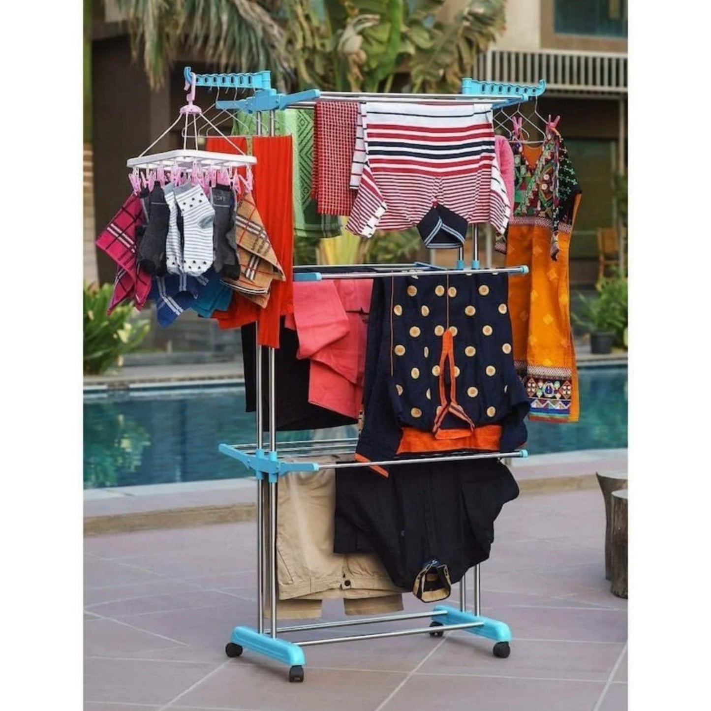 Premium Stainless Steel FoldDry 3-Tier Clothes Drying Rack