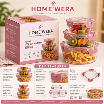 Multi-Purpose Leakproof Food Storage Container + Set of 3