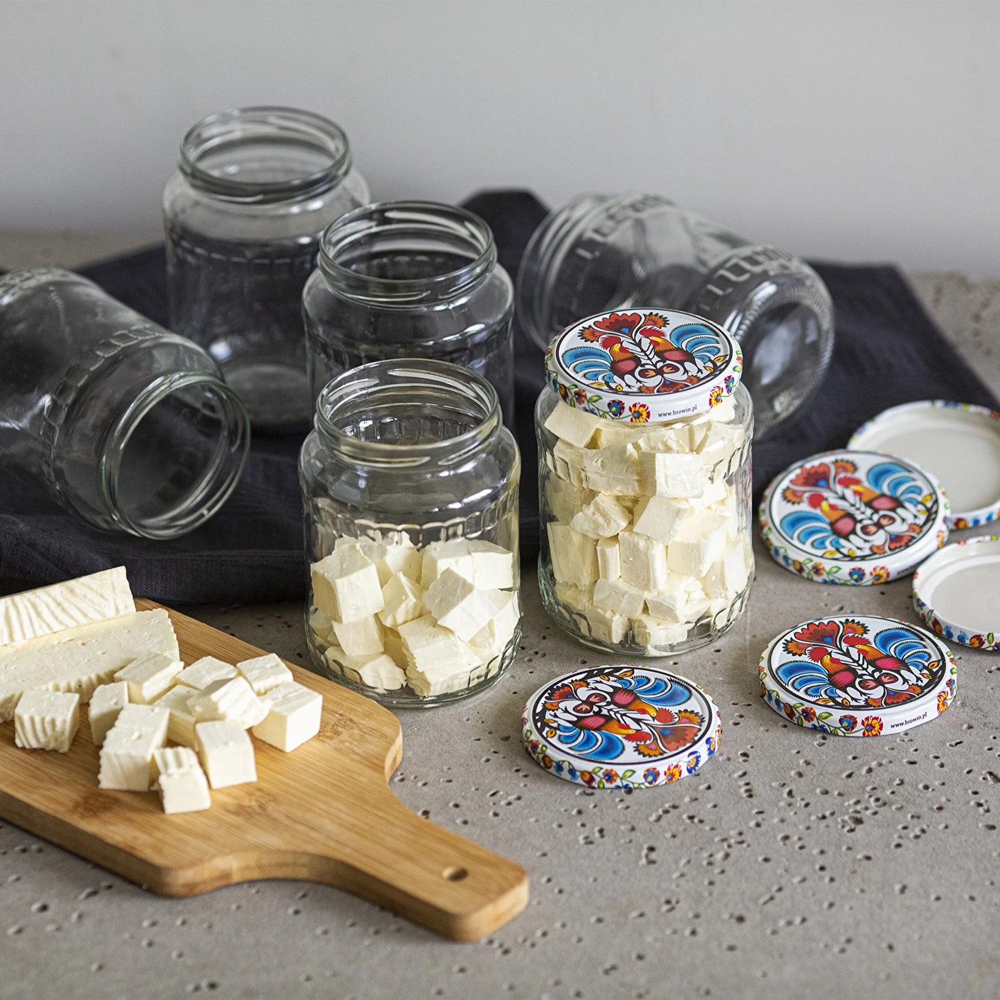 Home'Wera 750ml Clear Glass Jar with Airtight Metal Lid