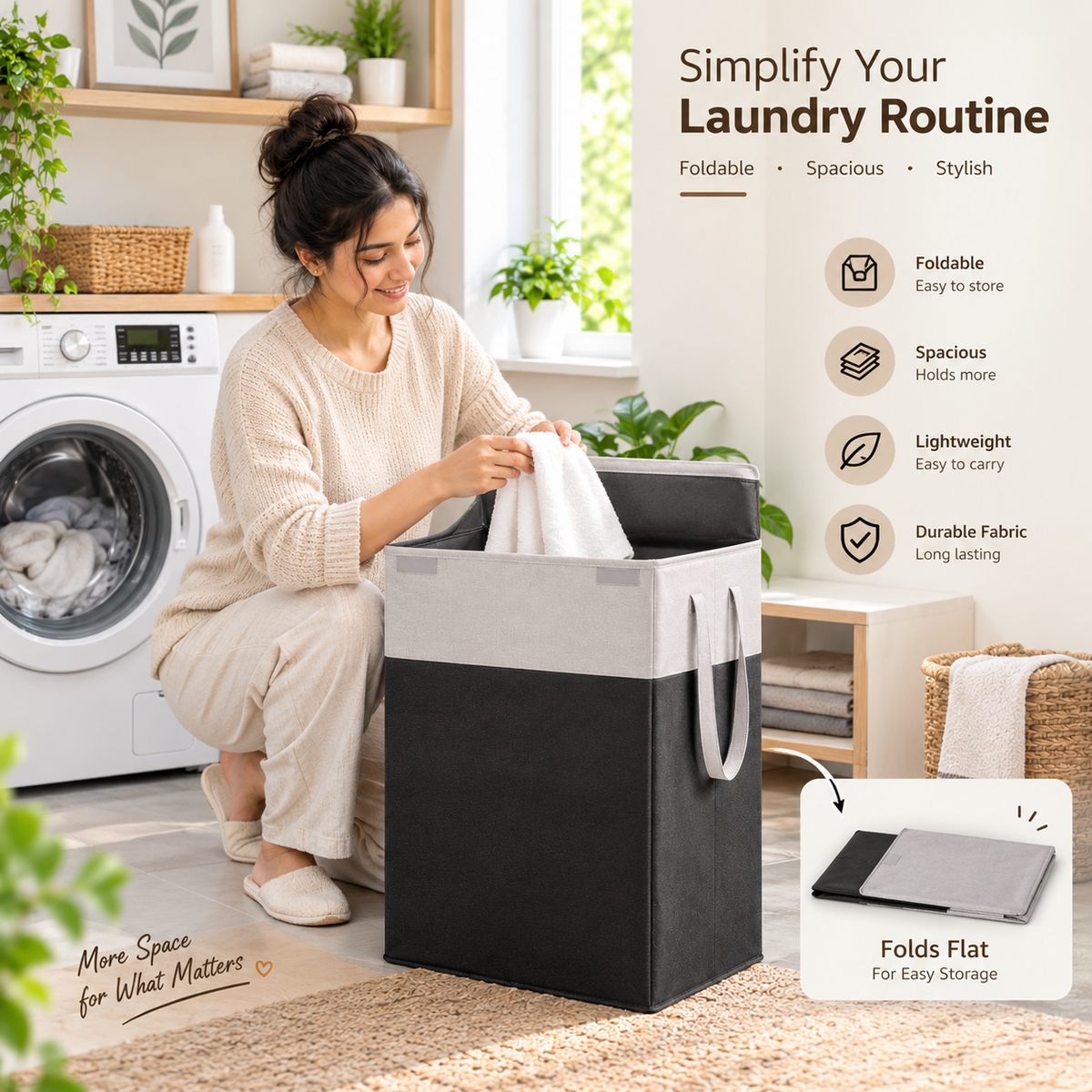 Premium Foldable Laundry Storage Basket