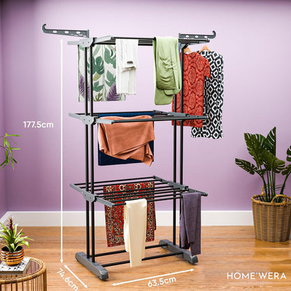 Premium Stainless Steel FoldDry 3-Tier Clothes Drying Rack