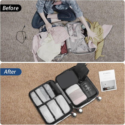 Nylon Packing Cubes Large Capacity Travel Organizer Set  7 Piece