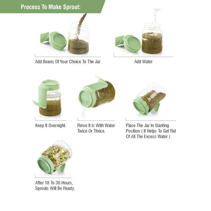 Sprouts Maker Glass Jar | Hygienic Glass – 720mls 🌱