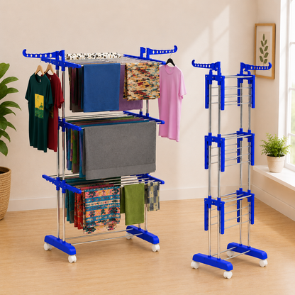Premium Stainless Steel FoldDry 3-Tier Clothes Drying Rack