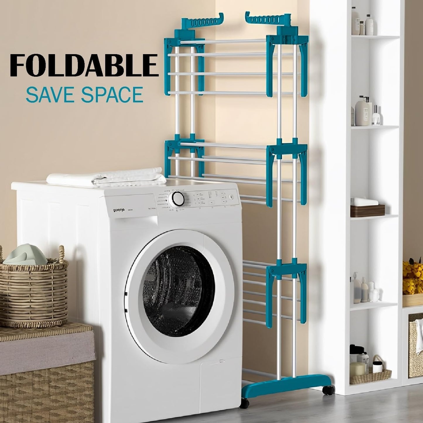 Premium Stainless Steel FoldDry 3-Tier Clothes Drying Rack