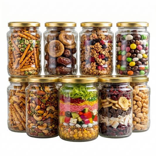Home'Wera 750ml Clear Glass Jar with Airtight Metal Lid