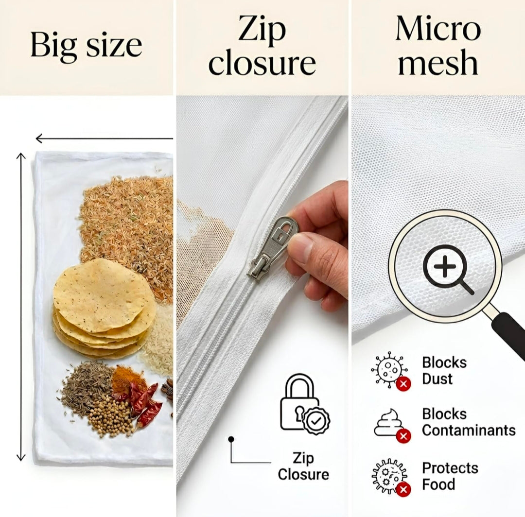Premium Cotton Food Drying Cloth with Protective Mesh Net