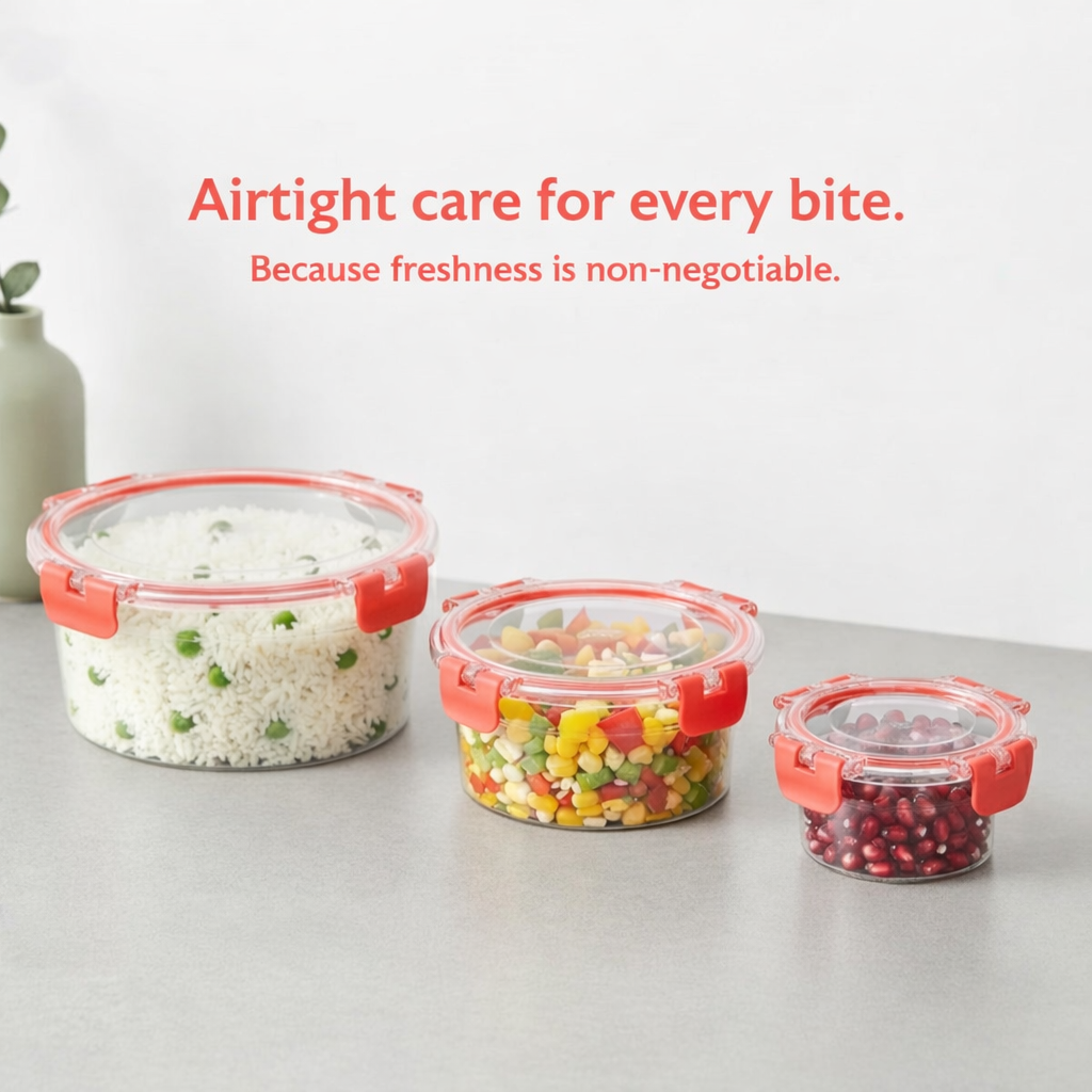 Multi-Purpose Leakproof Food Storage Container + Set of 3