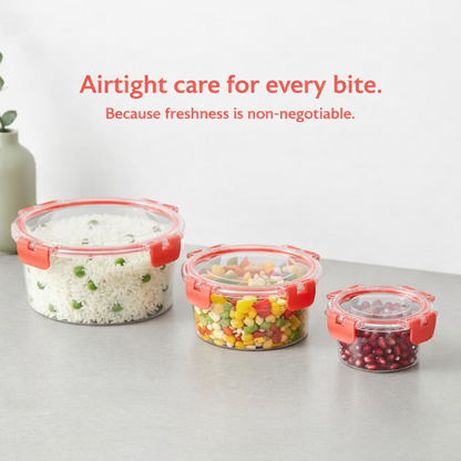 Multi-Purpose Leakproof Food Storage Container + Set of 3