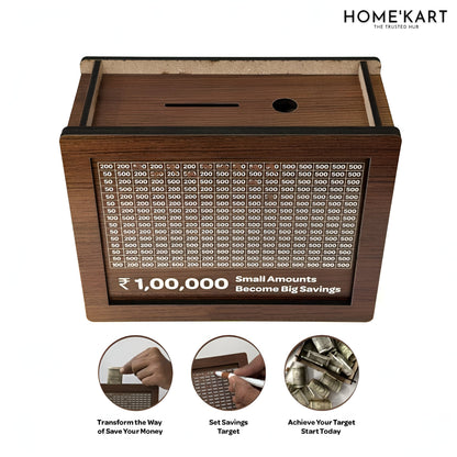 Eco-Friendly Wooden Savings Box