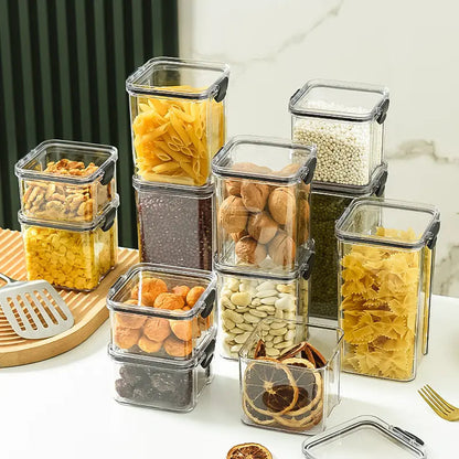 Transparent airtight kitchen storage jars for grocery and spices, unbreakable BPA-free plastic containers - HOMEWERA