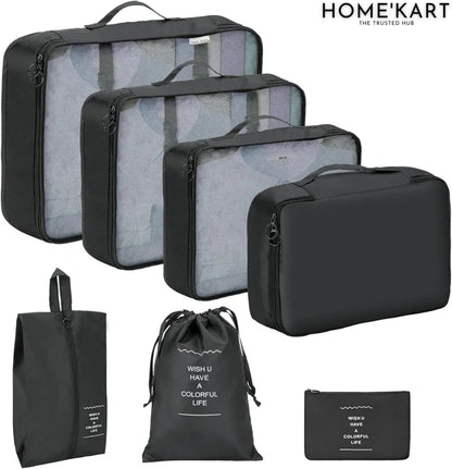 Nylon Packing Cubes Large Capacity Travel Organizer Set  7 Piece