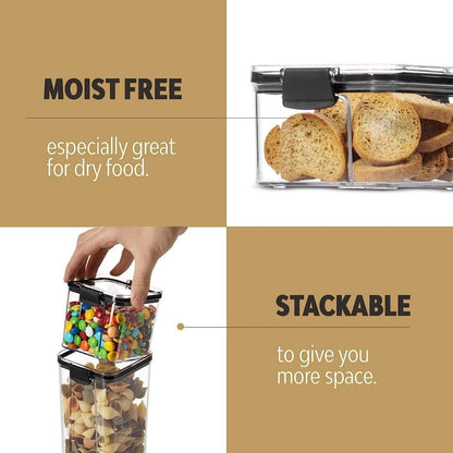 Transparent airtight kitchen storage jars for grocery and spices, unbreakable BPA-free plastic containers - HOMEWERA