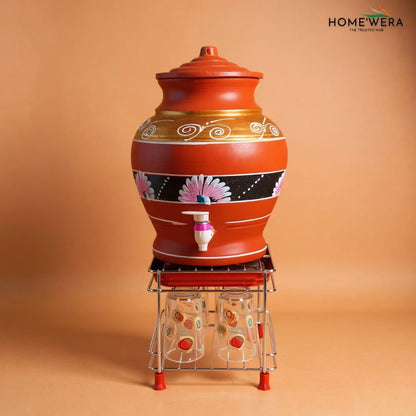 Stainless Steel Matka Stand With Dispenser Tray