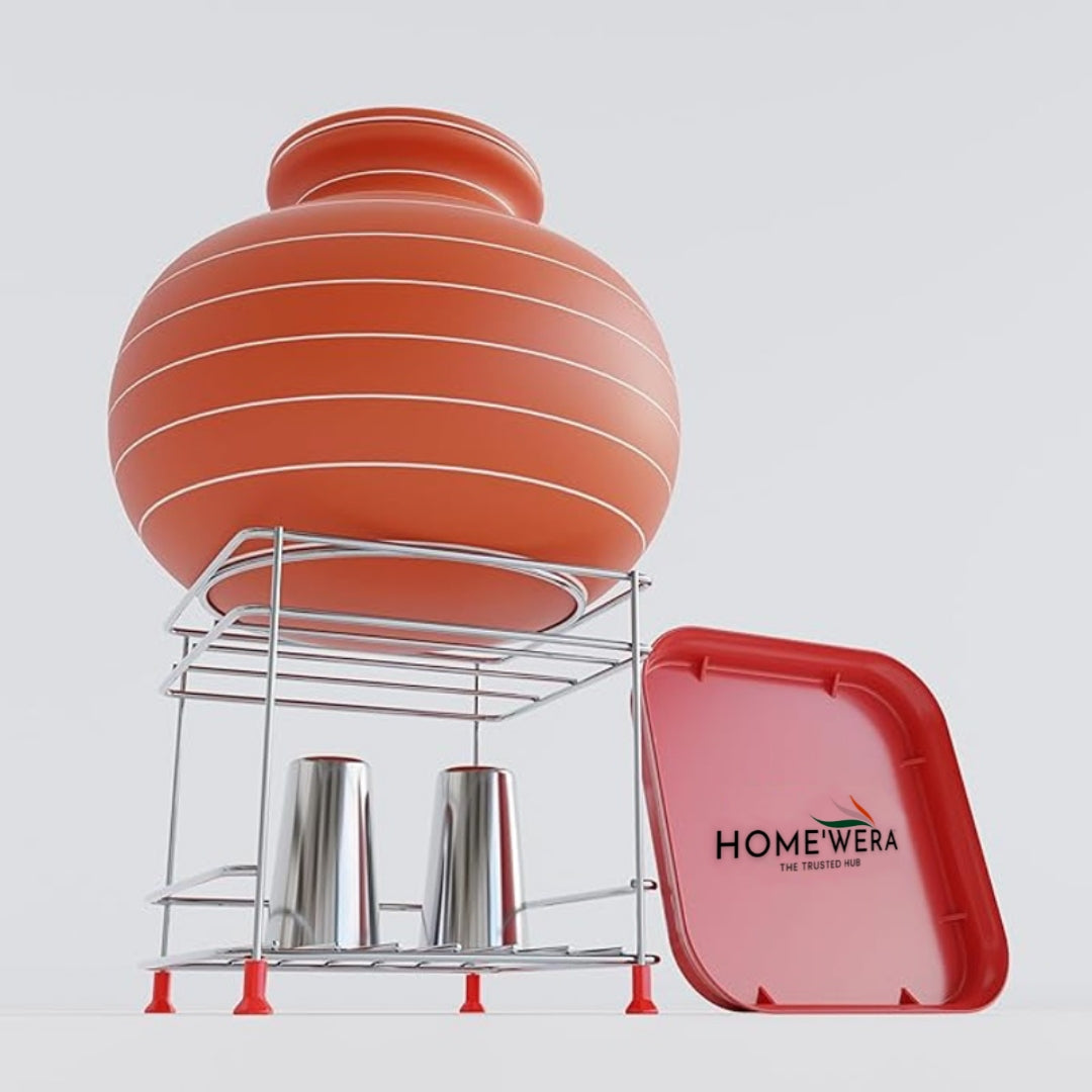 Stainless Steel Matka Stand With Dispenser Tray